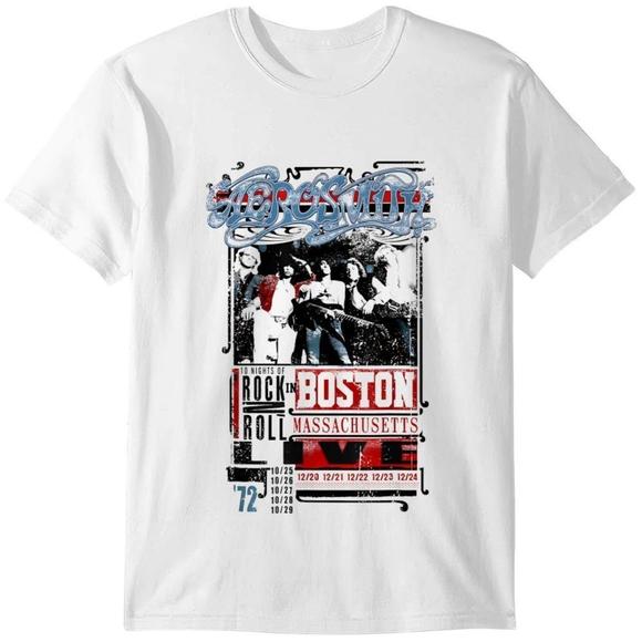 Gildan Other - Aerosmith Live In Boston T-Shirt, Retro 90's Music T-shirt